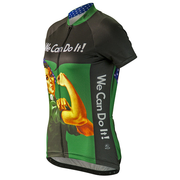 Rosie the Riveter Green Cycling Jersey (women's)