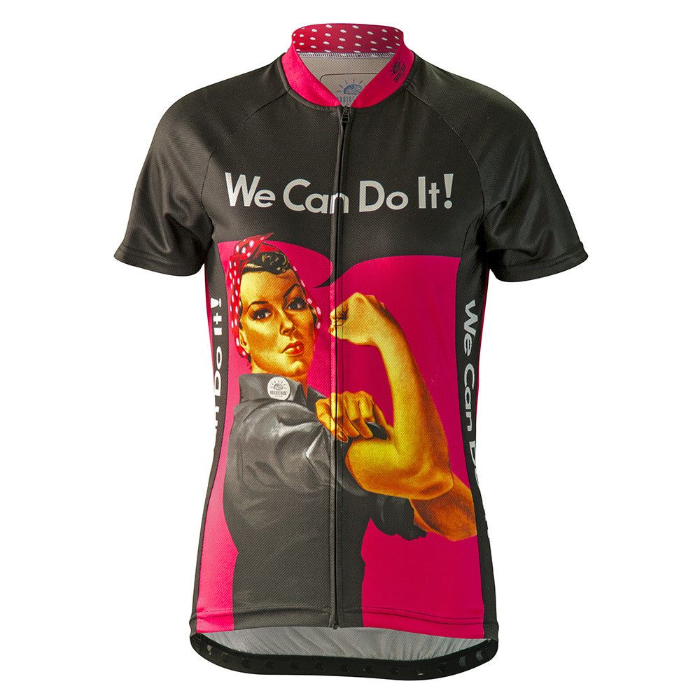 Rosie the Riveter Pink Cycling Jersey (women's)
