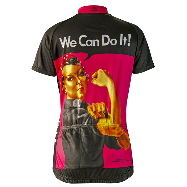 Rosie the Riveter Pink Cycling Jersey (women's)