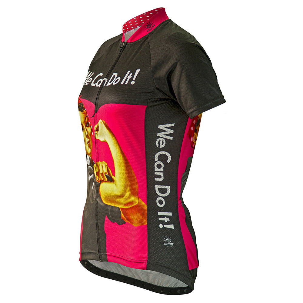Rosie the Riveter Hot Pink Womens Cycling Jersey Brainstorm Gear